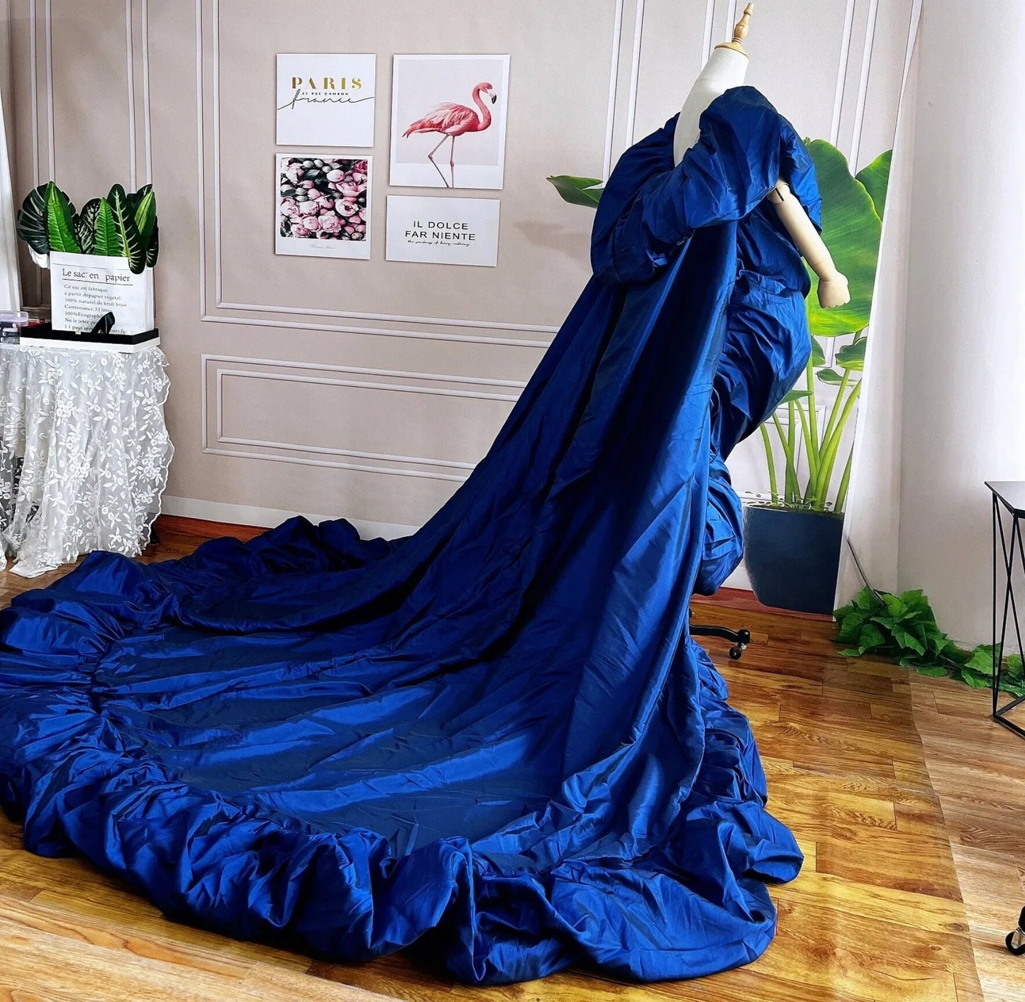 Elegant Taffeta Slightly Puff Pleated Special Occasion Bridal Event Gala Cape Jacket
