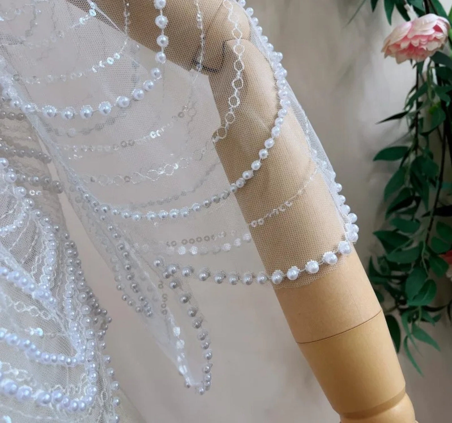 Beautiful Ornate Beaded Layered Scalloped Hem Bridal Special Occasion Party Bolero