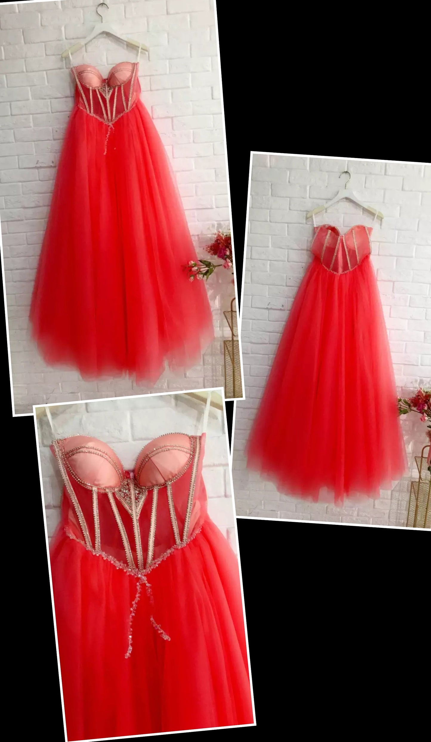 Sleeveless/Strapless Crystal Beaded Sweetheart Tulle Dress