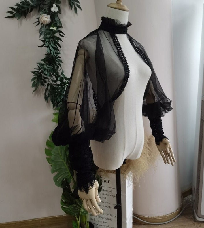 Detached Boho High Neck Floral Bolero Sleeves