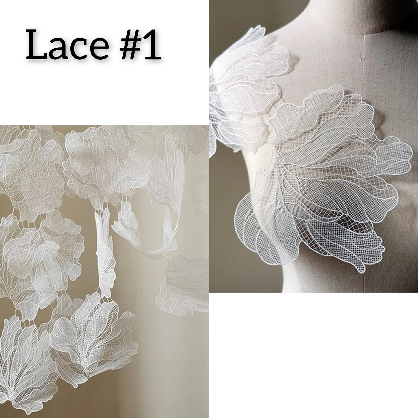 Delicate & Lovely Floral Lace Overhead Bolero Cape (Choice Of Lace)