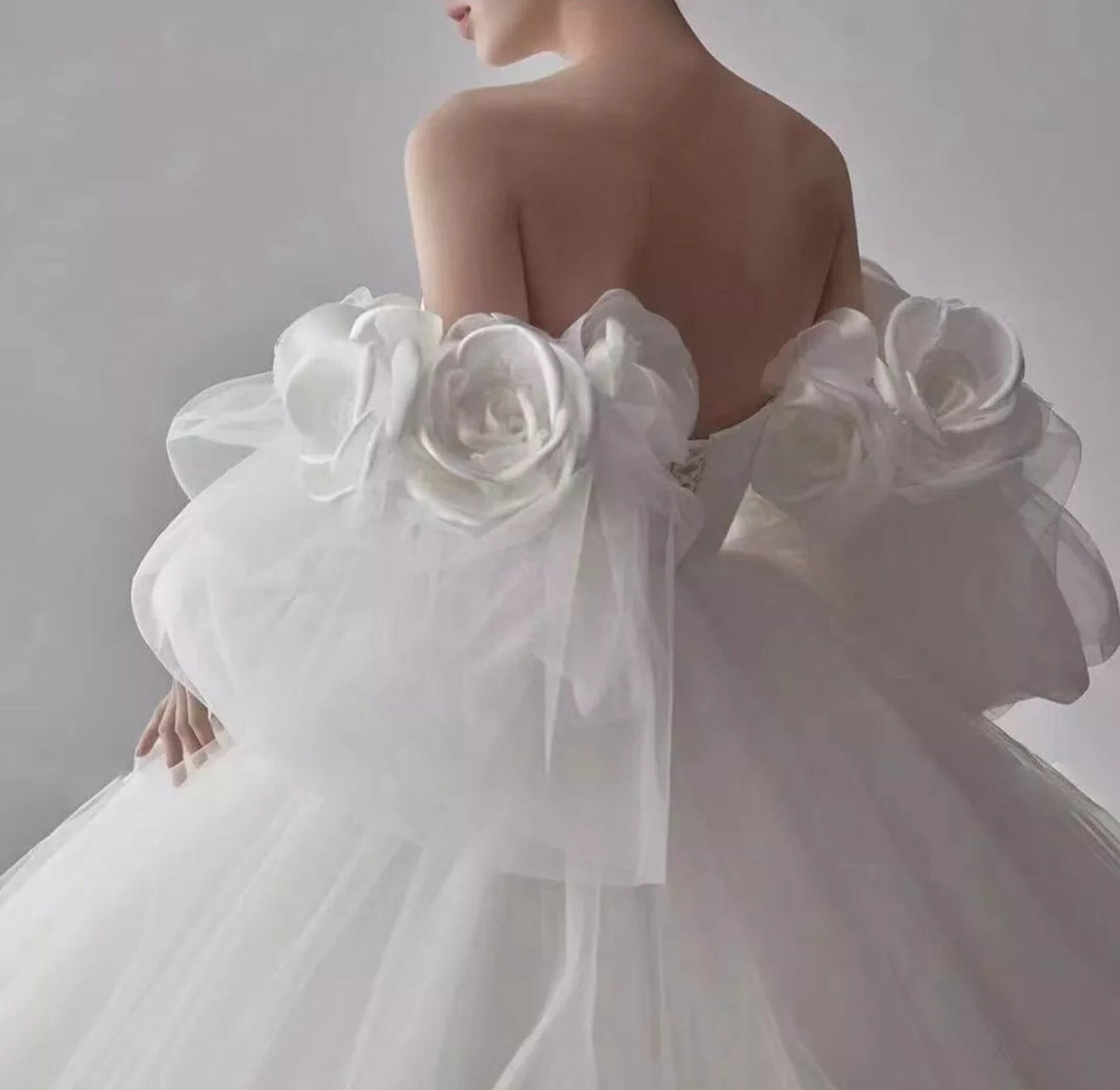 Detached Satin Bicep Cloud & Lace Sleeves