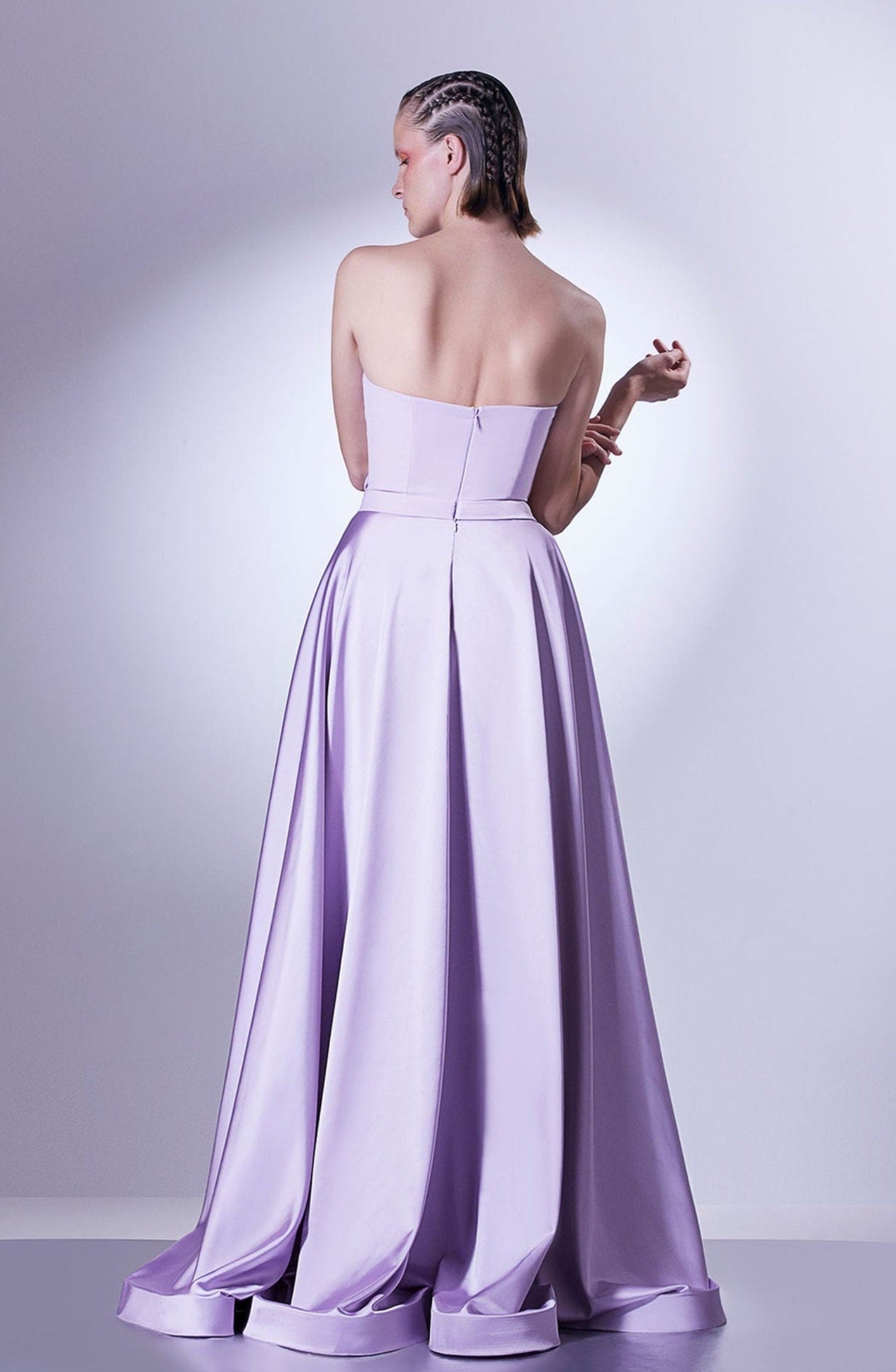Irregular Sweetheart Neckline Pleated Wrapped & Draped Gown