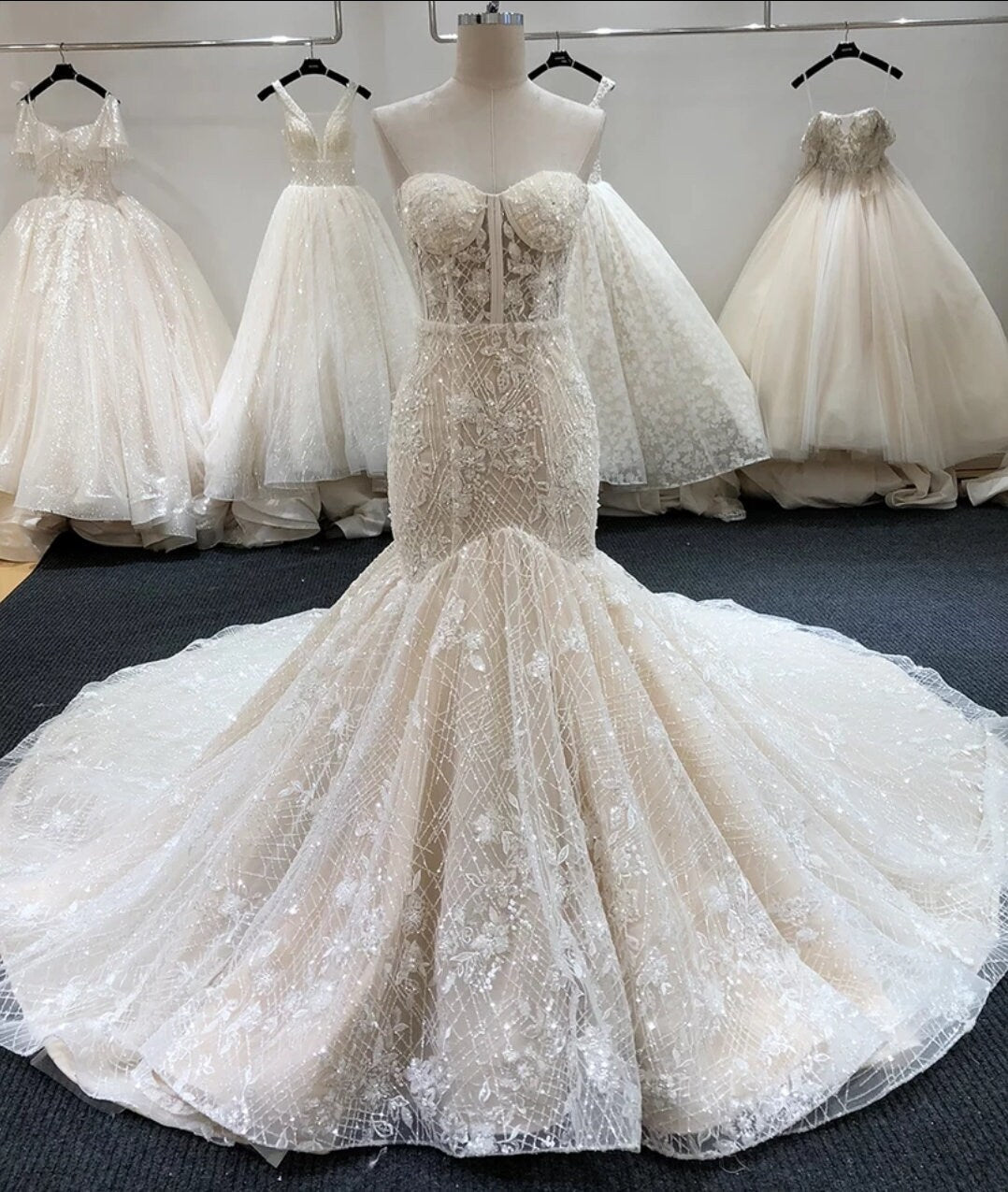 Strapless Beaded Mermaid/Trumpet Style Gown WenLeeBridal Strapless Beaded Mermaid/Trumpet Style Gown WenLeeBridal