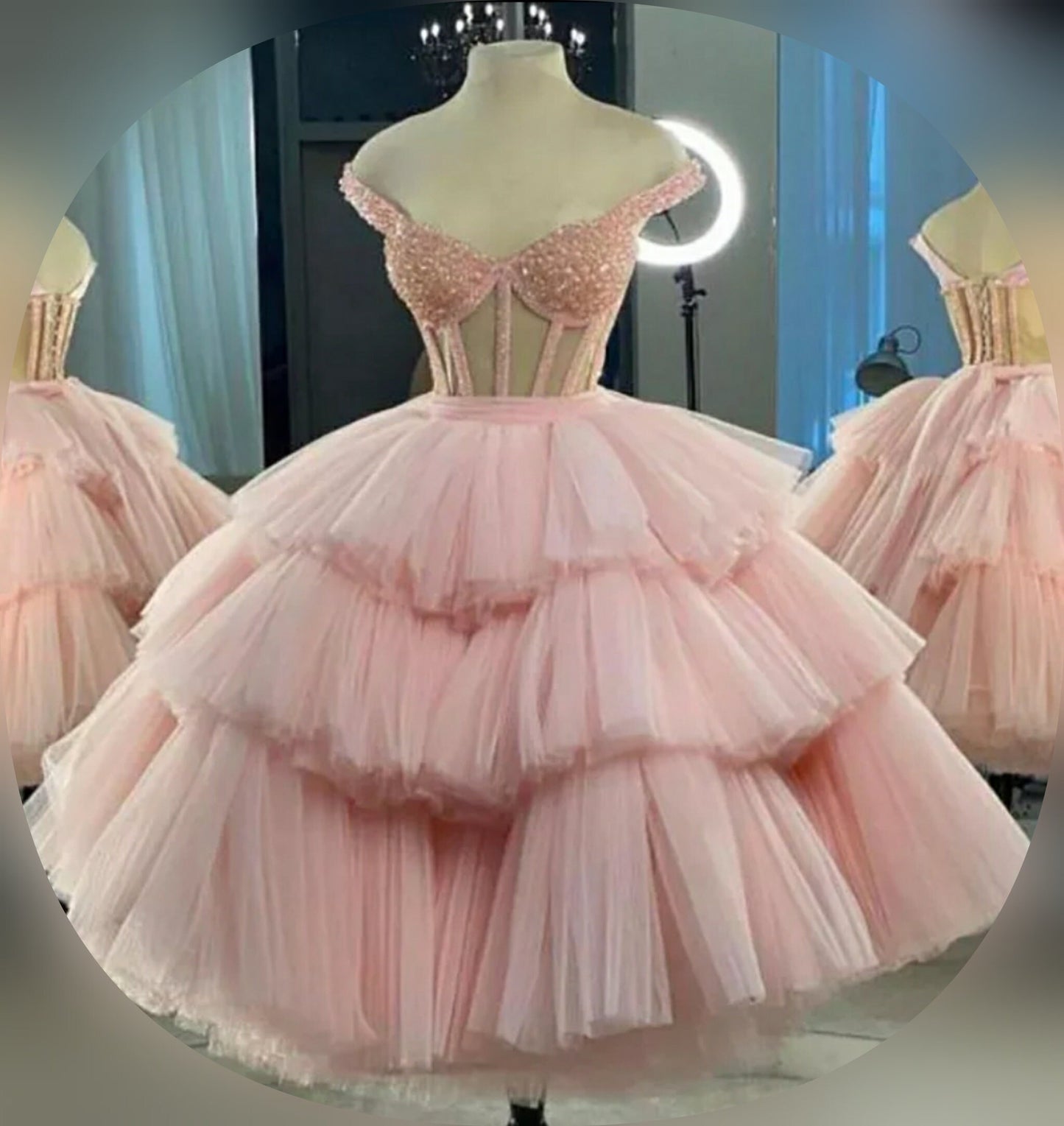 Sleeveless Sweetheart Beaded Crystal Tiered Dress