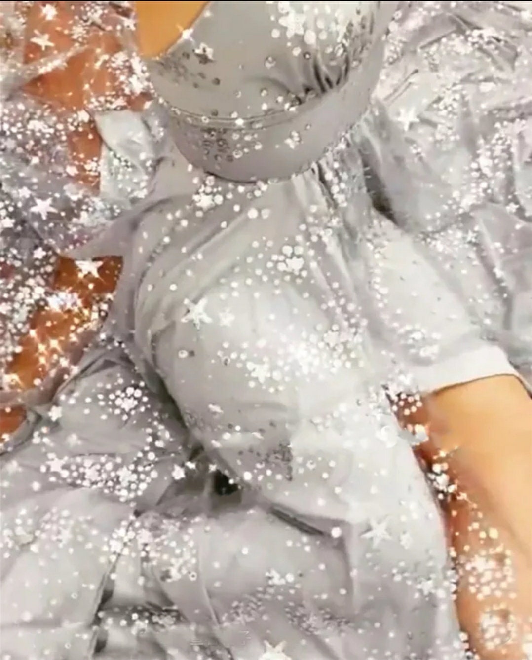 Spaghetti Strap Celestial Glitter Tulle Dress