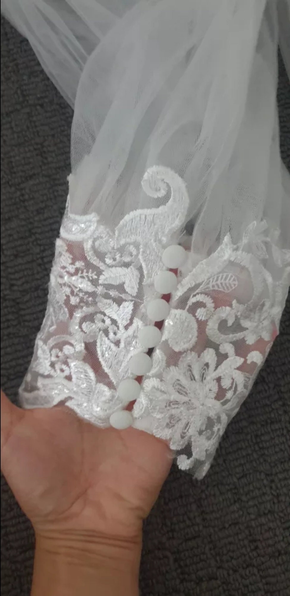 Appliquéd Lace And Tulle Detached Bridal Long Sleeves