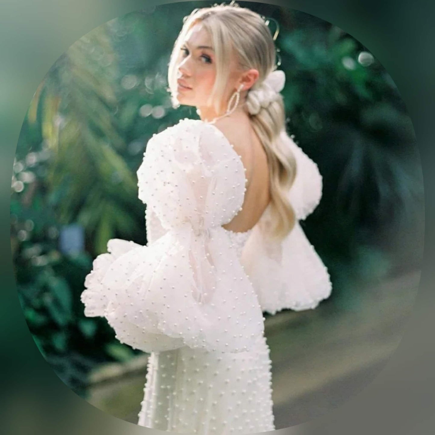 Ivory Pearl Beaded Detachable Long Bridal Sleeves - Elegant Customized Wedding Dress Accessories