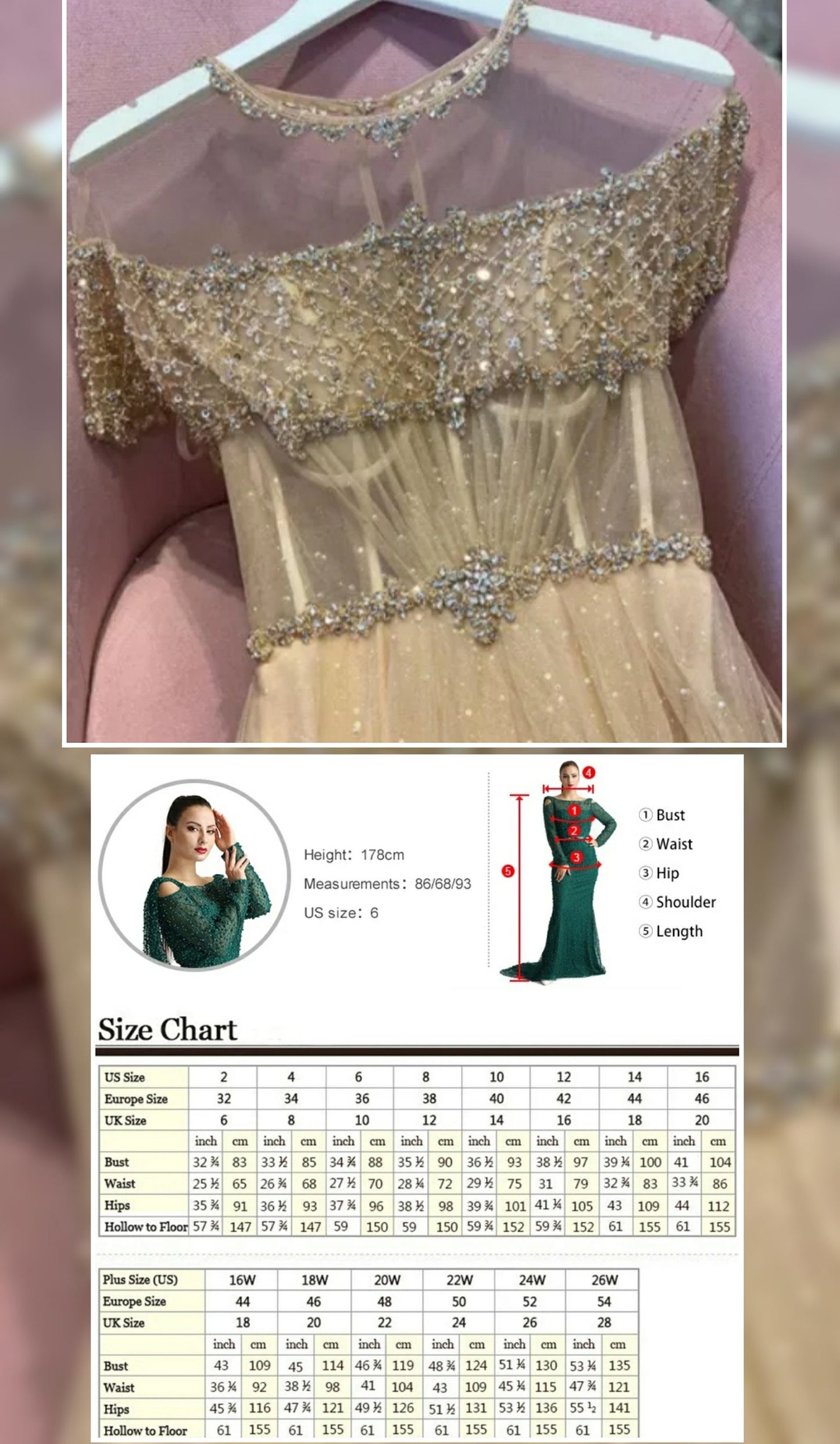 Draped Off The Shoulder Crystal & Sequined Gown