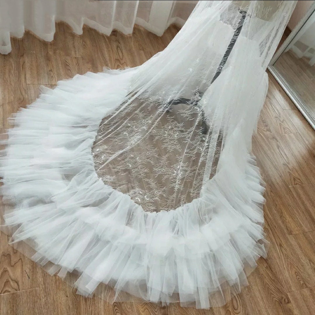 Full Overdress Layered Tutu & Lace Bolero Shawl Cape