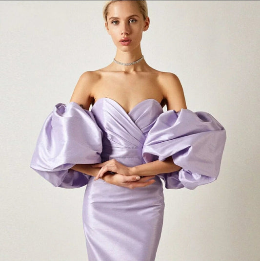 Voluminous Detached Satin Half Bridal Sleeves
