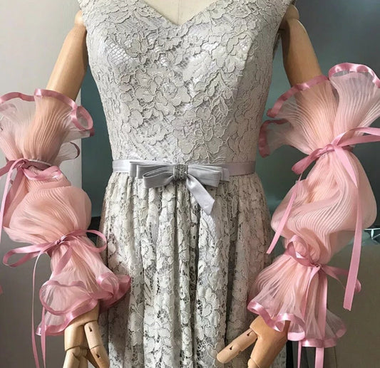 Ribbon Cinched Marmaluke Detached Sleeves