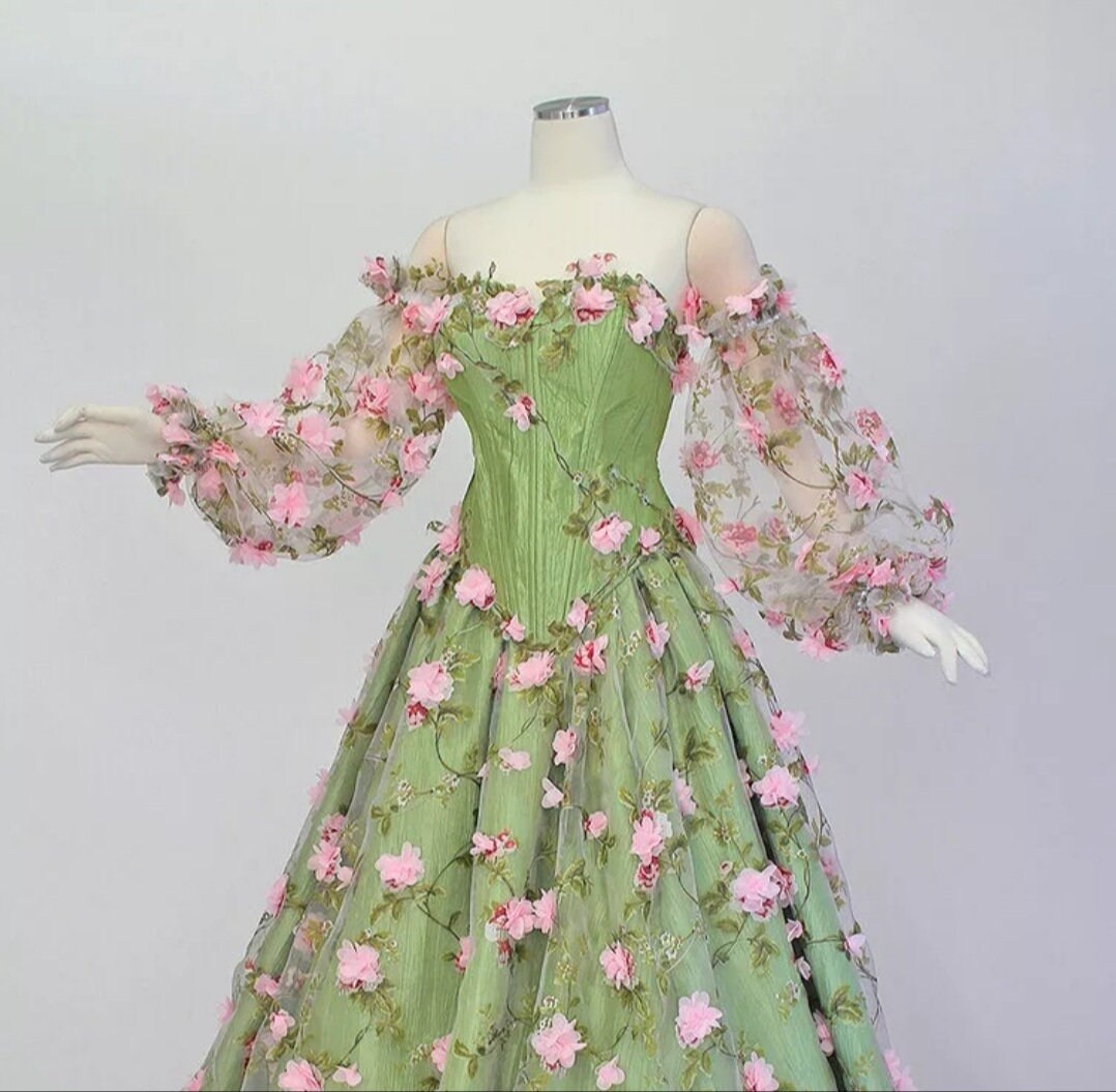 3D Delicate Floral Vine Detached Sleeves