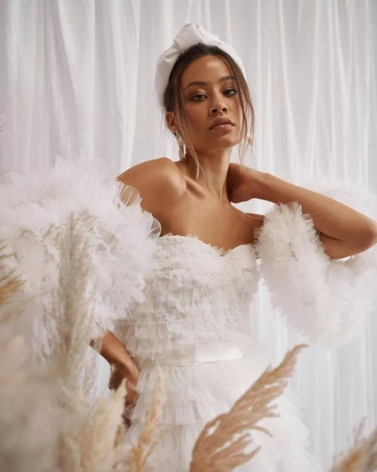 Layered Tutu Tulle Puff Detached Sleeves