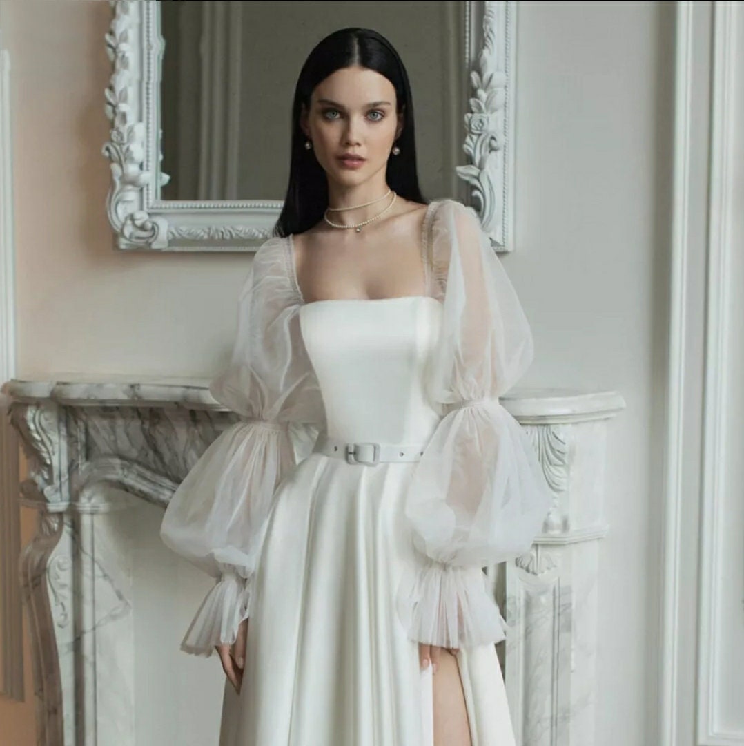 Detached Tulle & Ribbon Marie Sleeves