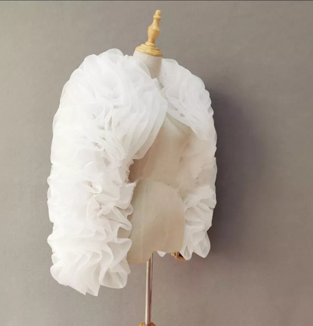 Tulle Full Sleeve Exaggerated Ruffles Detached Bridal Sleeves