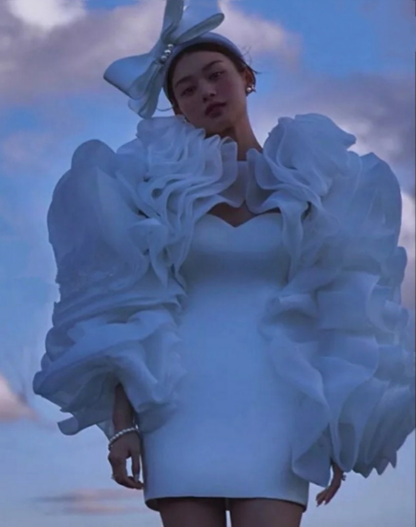 Tulle Full Sleeve Exaggerated Ruffles Detached Bridal Sleeves