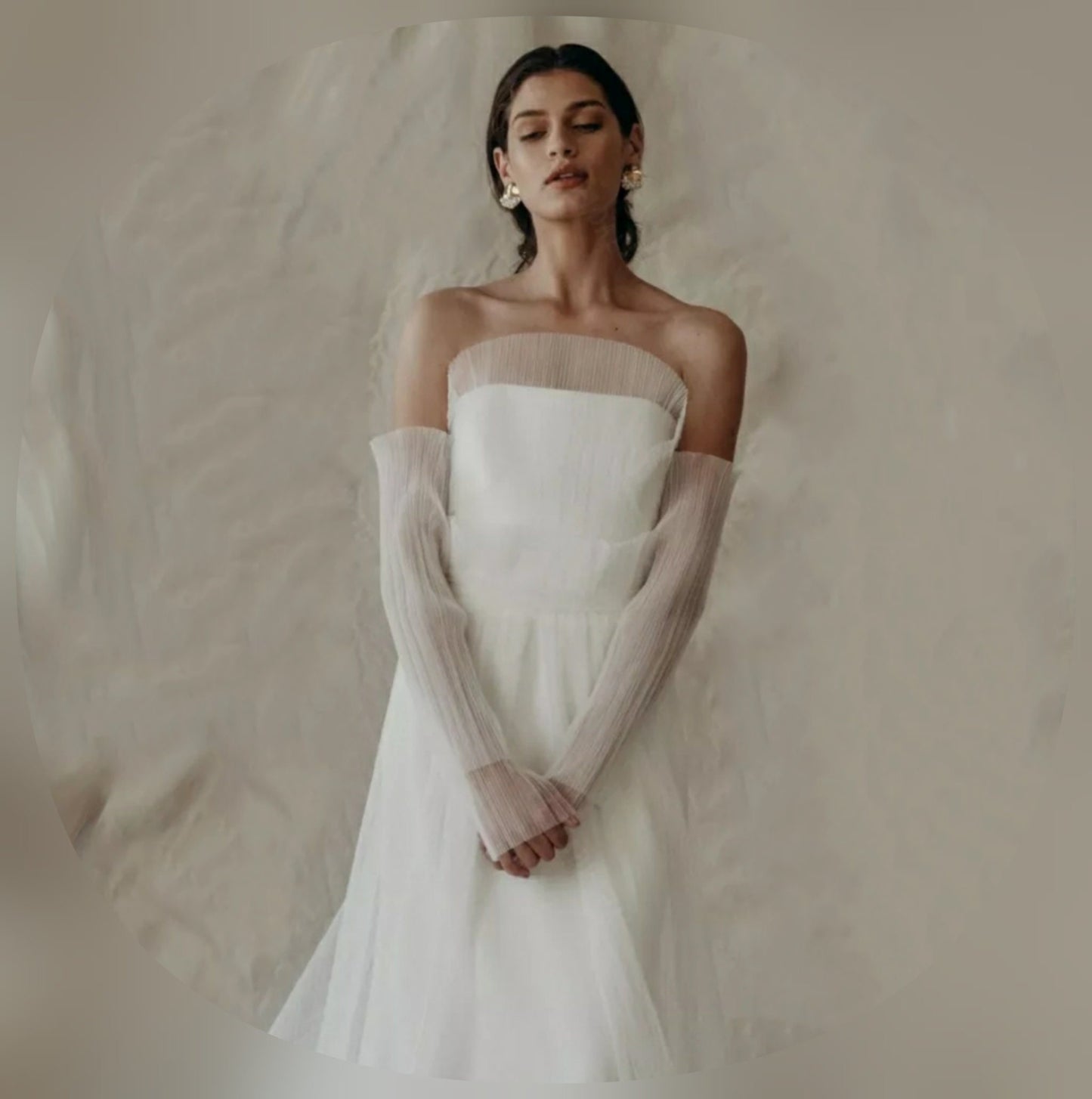 Simple & Classy Plisse Tulle Detached Sleeves
