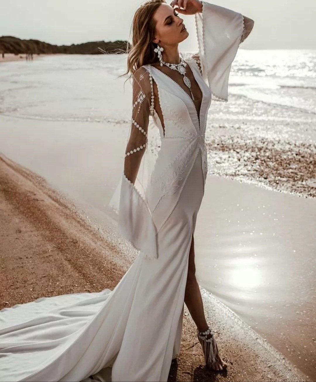 shawl boho dress Ayanna Long Dress