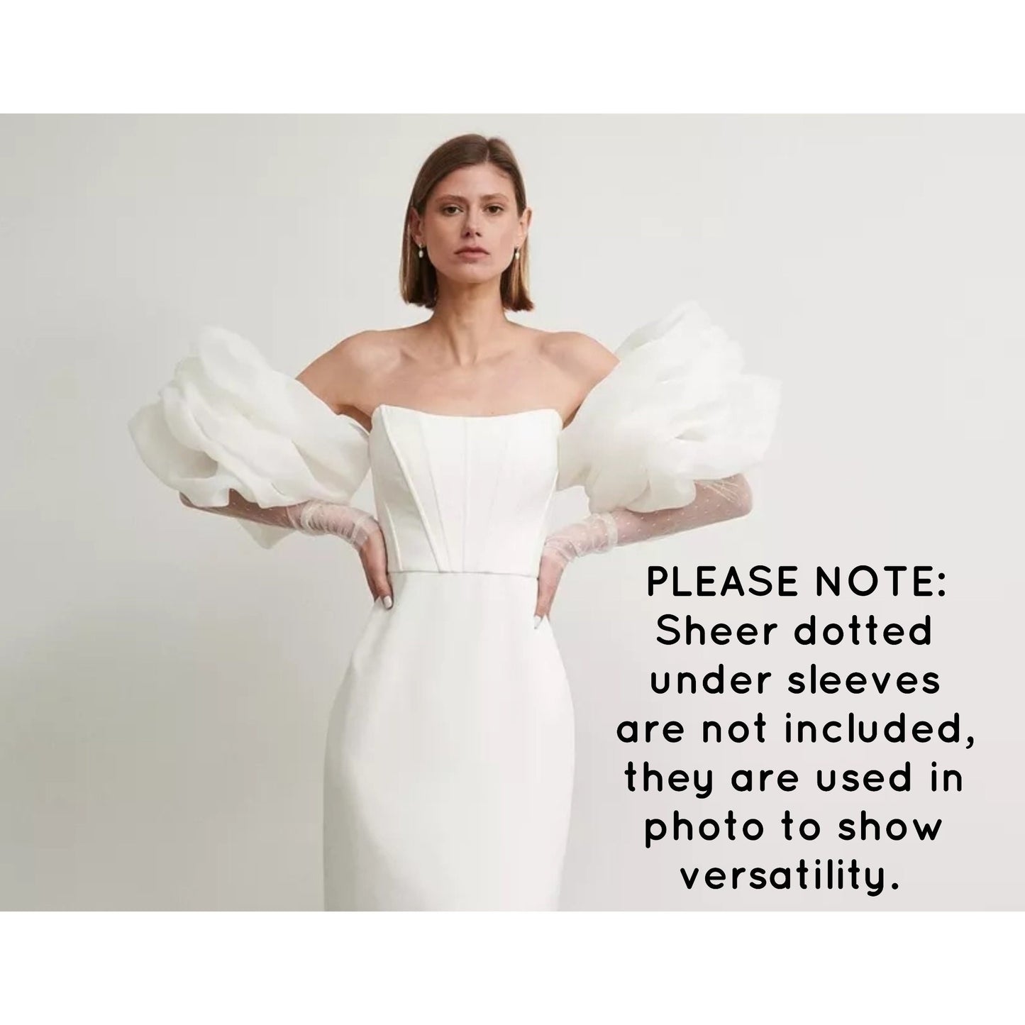 Layered Detached Organza Satin Puff Sleeves