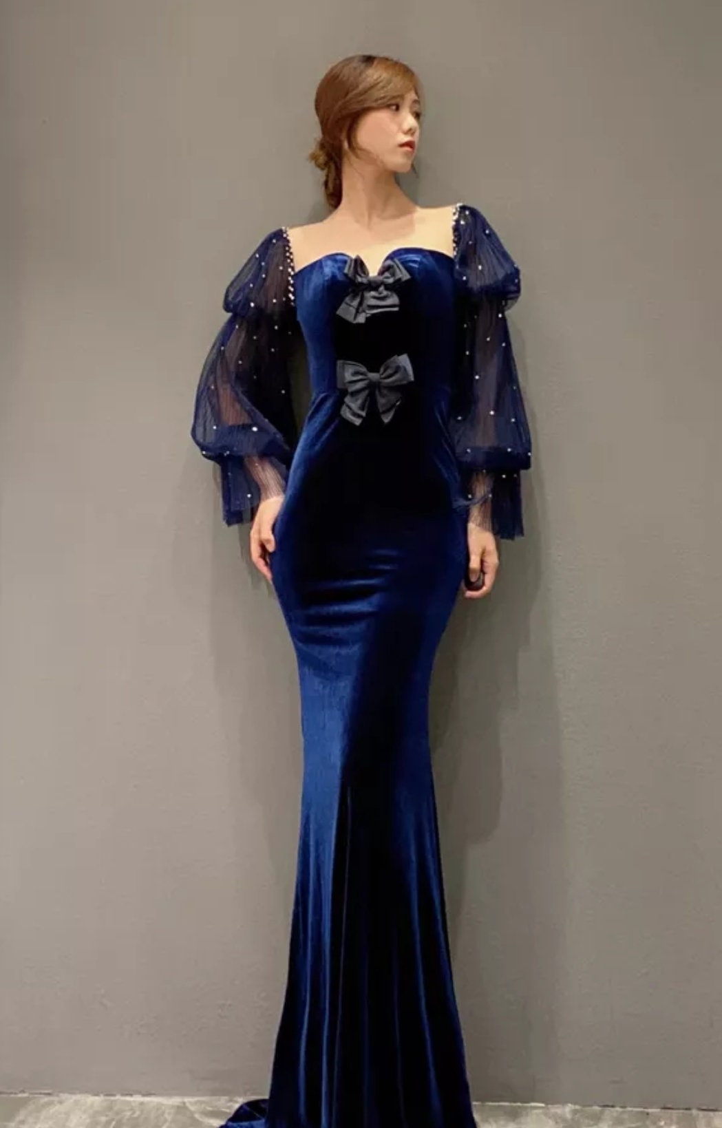 Detached Embellished Plisse Tulle Sleeves