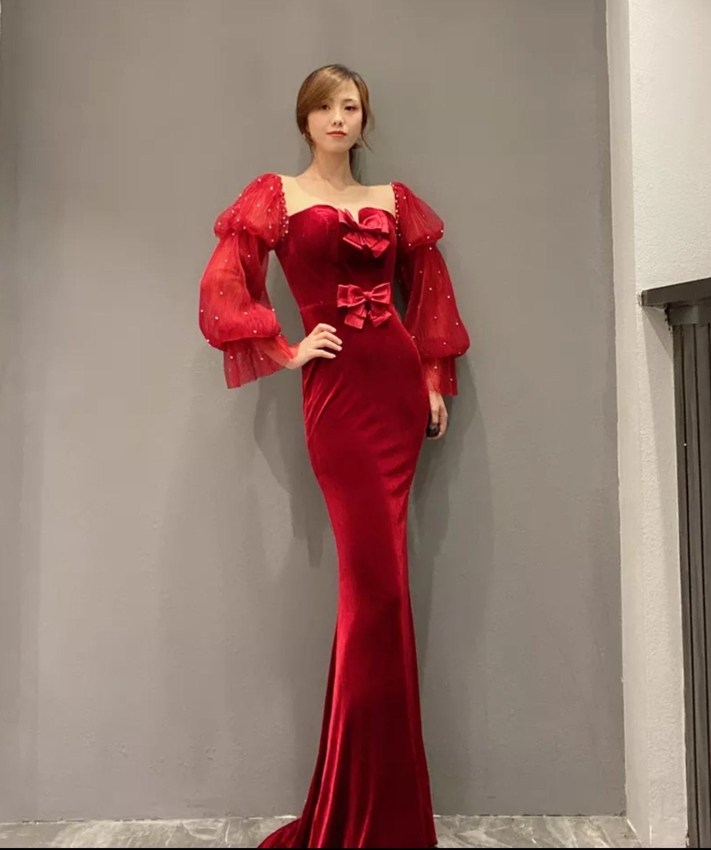 Detached Embellished Plisse Tulle Sleeves