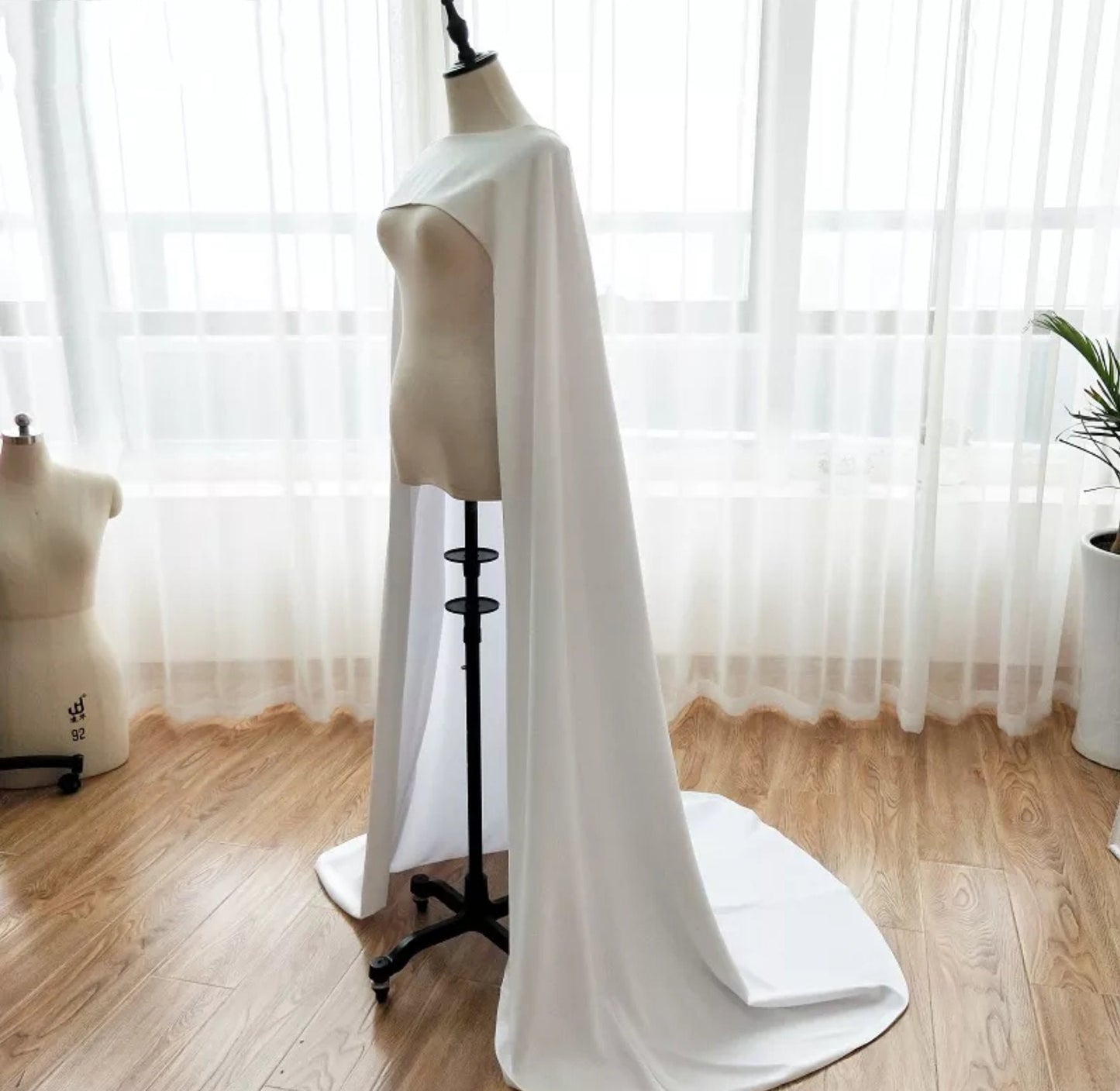 Soft Satin Bridal Cape Shawl