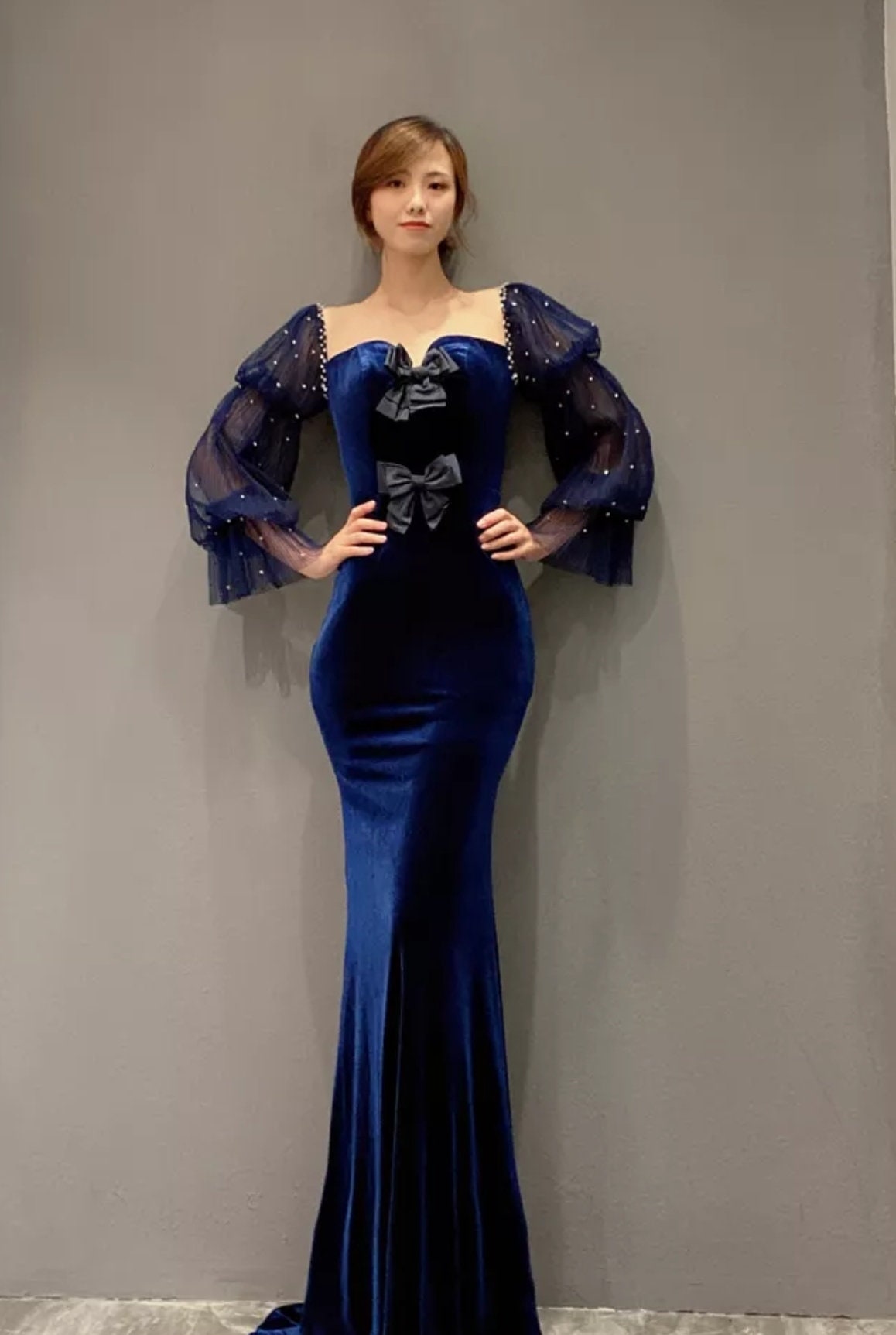 Detached Embellished Plisse Tulle Sleeves