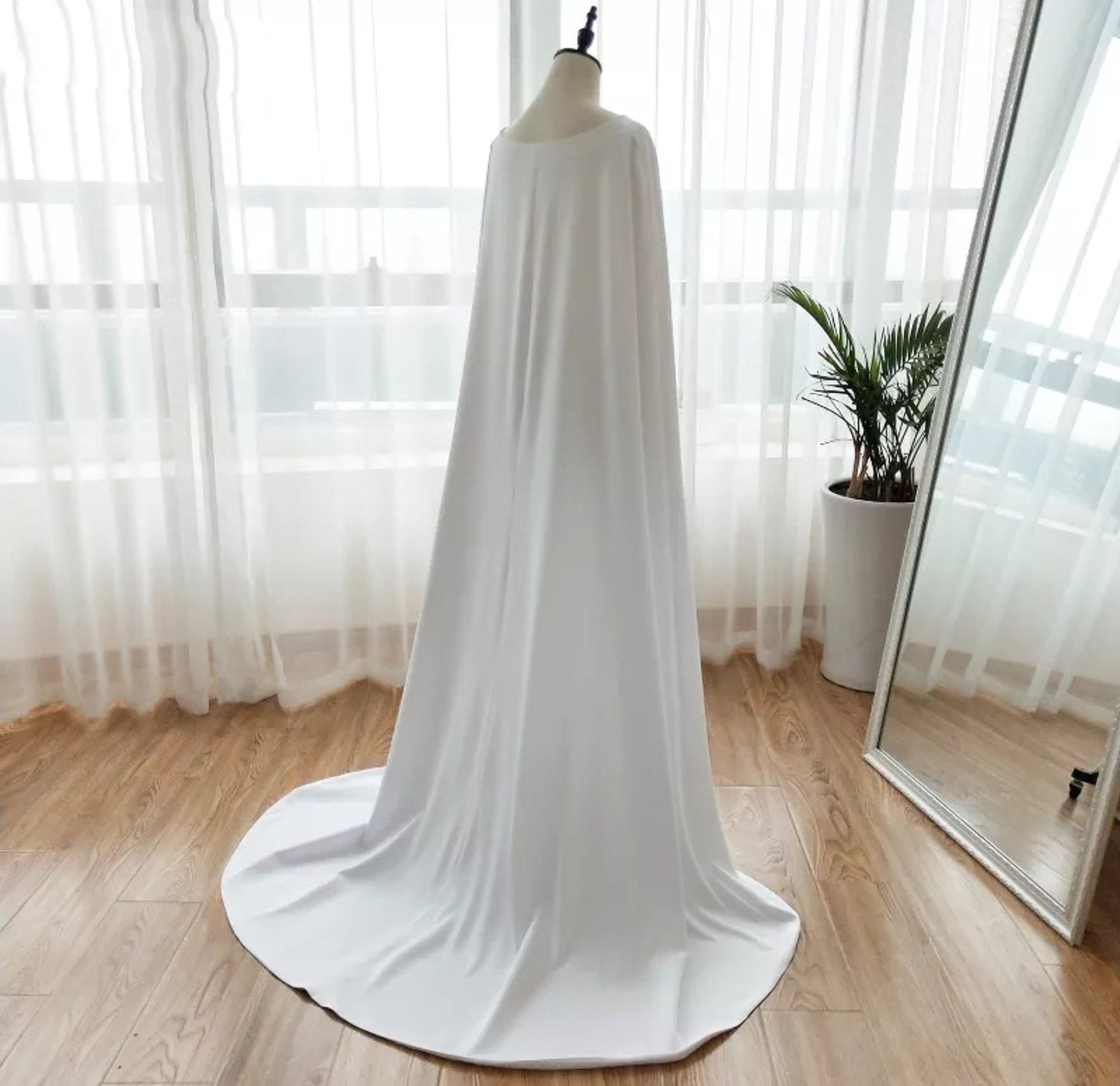Soft Satin Bridal Cape Shawl