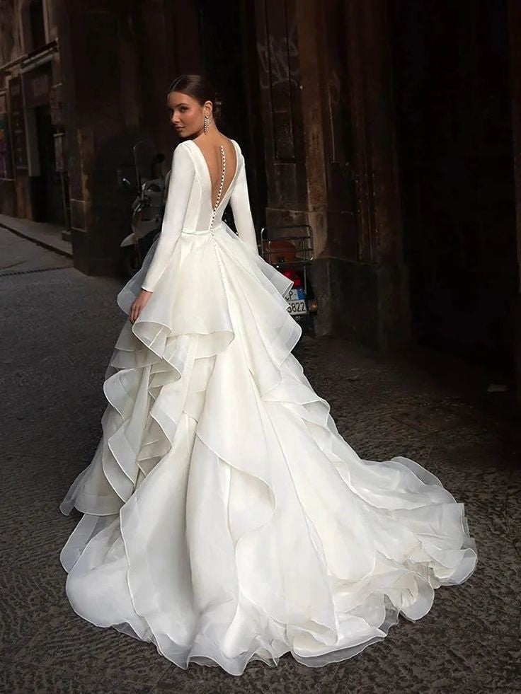 Tiered Ruffle Organza Wedding Gown