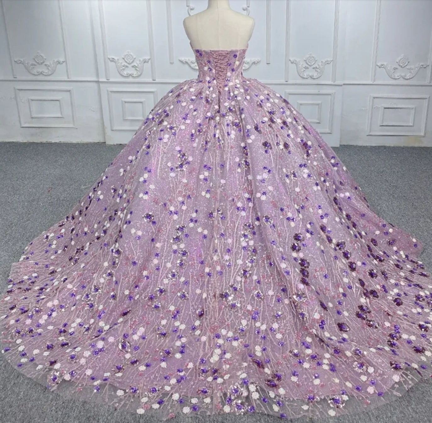 Sleeveless Shades Of Purple Sweetheart Sequinned Quinceañera Sweet Sixteen Special Occasion Pageant Ball Gown