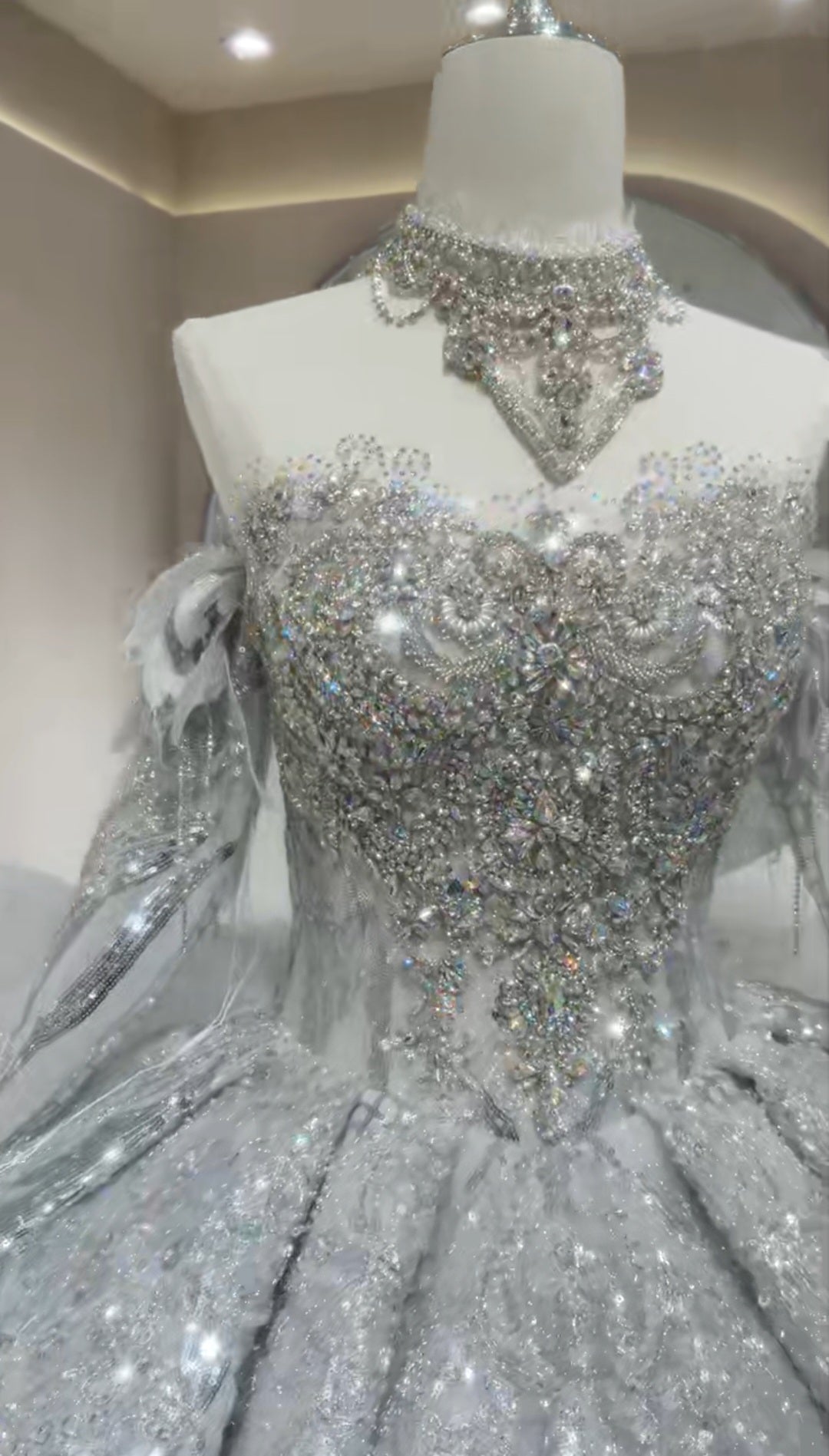 2026 Stunning Princess Sweetheart Off The Shoulder Organza Multi Beaded Laced Up Enclosure Bridal Gown With Detached Collar Choker