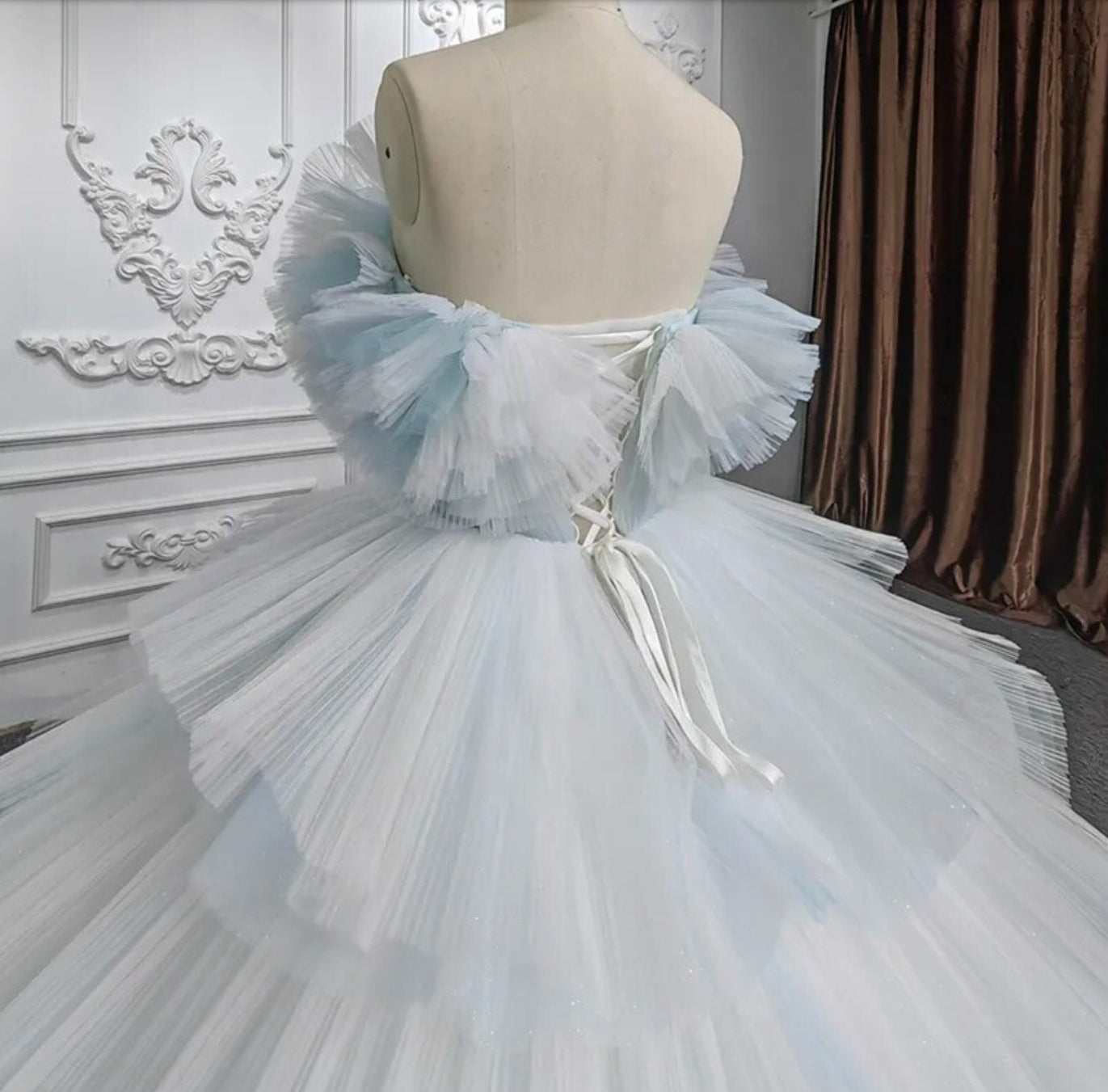 2023 Layered Tulle Multi Color A-Line Frill Quinceañera Bat Mitzvah Special Occasion Sweet Sixteen Pageant Event Gala Gown