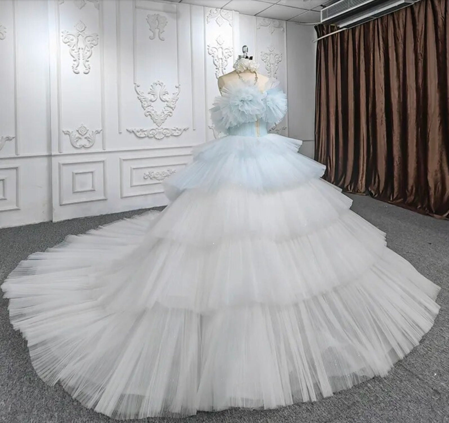 2023 Layered Tulle Multi Color A-Line Frill Quinceañera Bat Mitzvah Special Occasion Sweet Sixteen Pageant Event Gala Gown