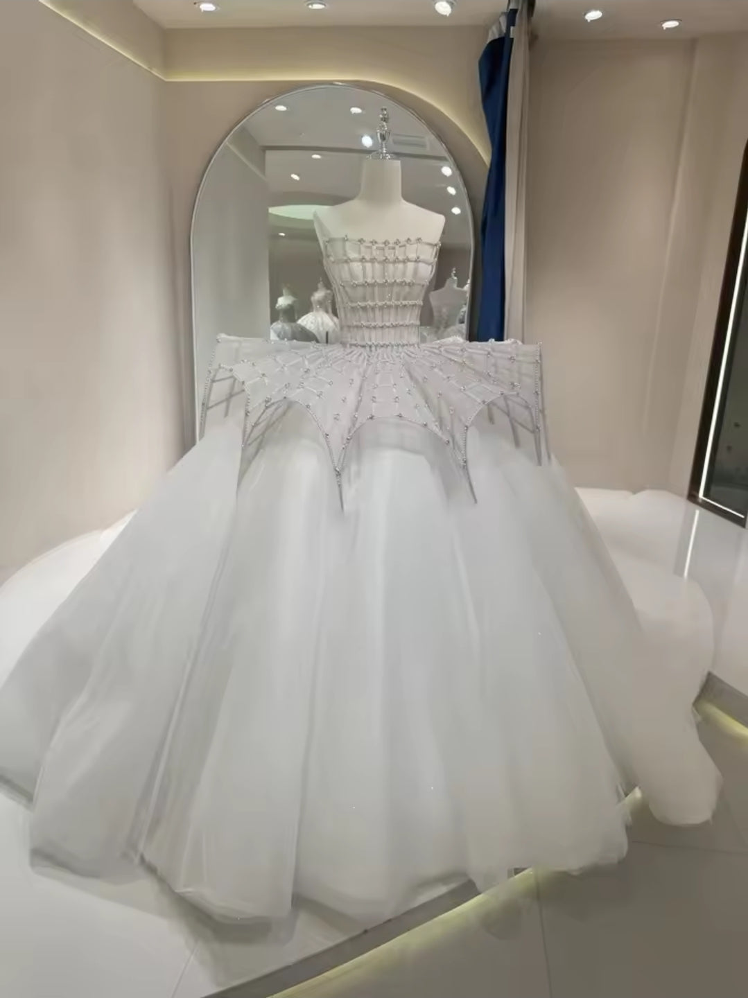Gorgeous Strapless Multi Beaded Structured Corset Waistline 2025 Design Bridal And Ceremonial Gown