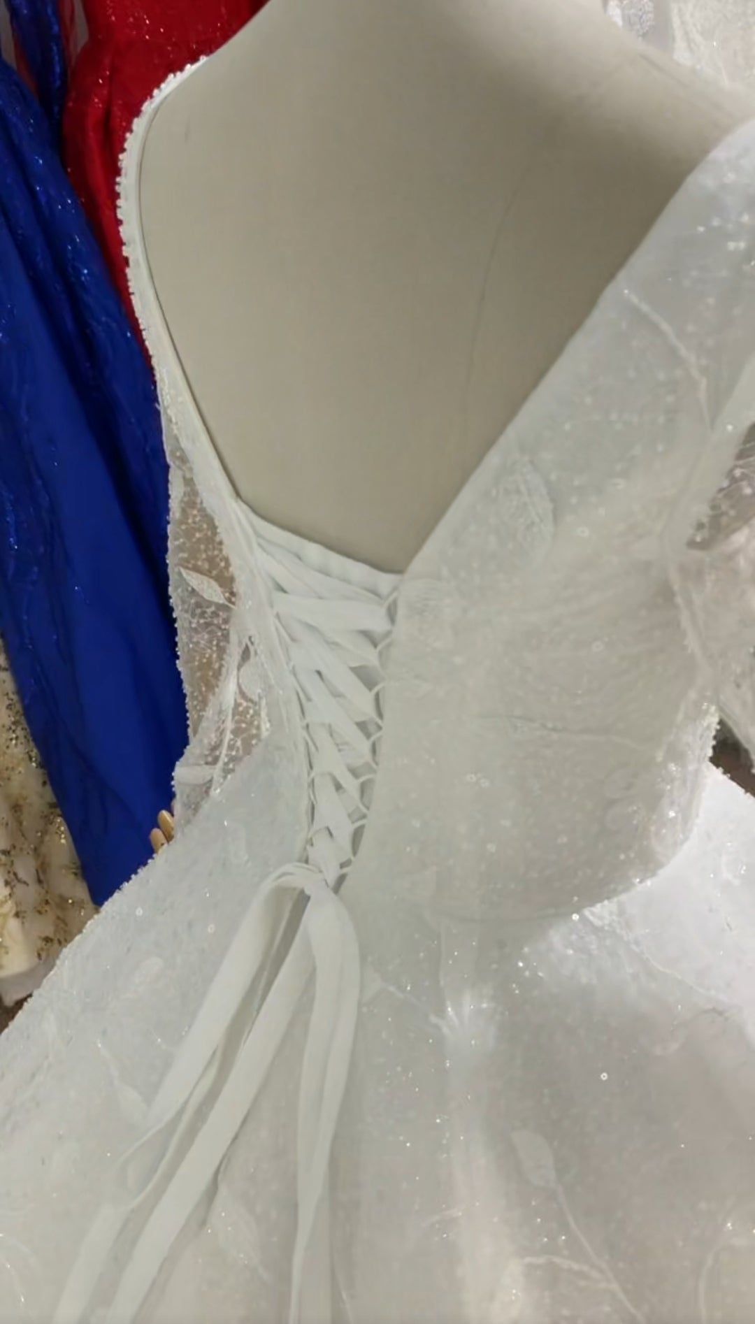 Sheer Floral And Beading Long Sleeve Square Neck Floral Lace Bridal Gown