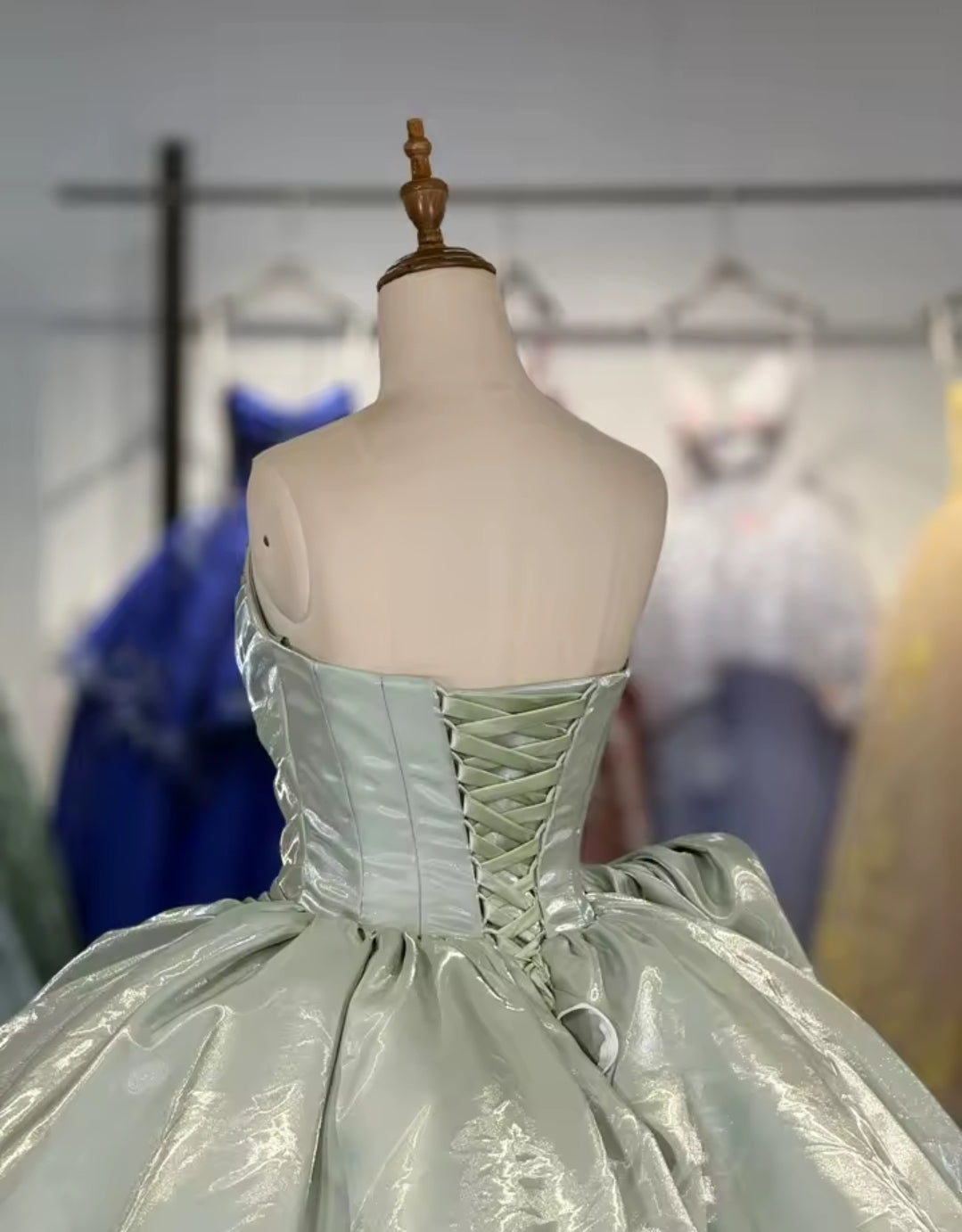 Strapless Half Beaded Half Pleated Lifted Scattered Crystal Beaded Accented A-Line Quinceañera, Special Occasion, Pageant, Sweet 16, Prom, Bat Mitzvah Ball Gown