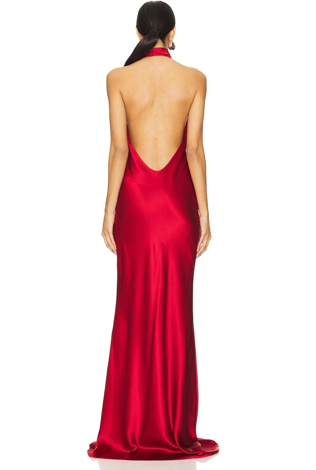 Silk Draped Halter Bias Floor Length Elegant Bridesmaid/Maid Of Honor Dress