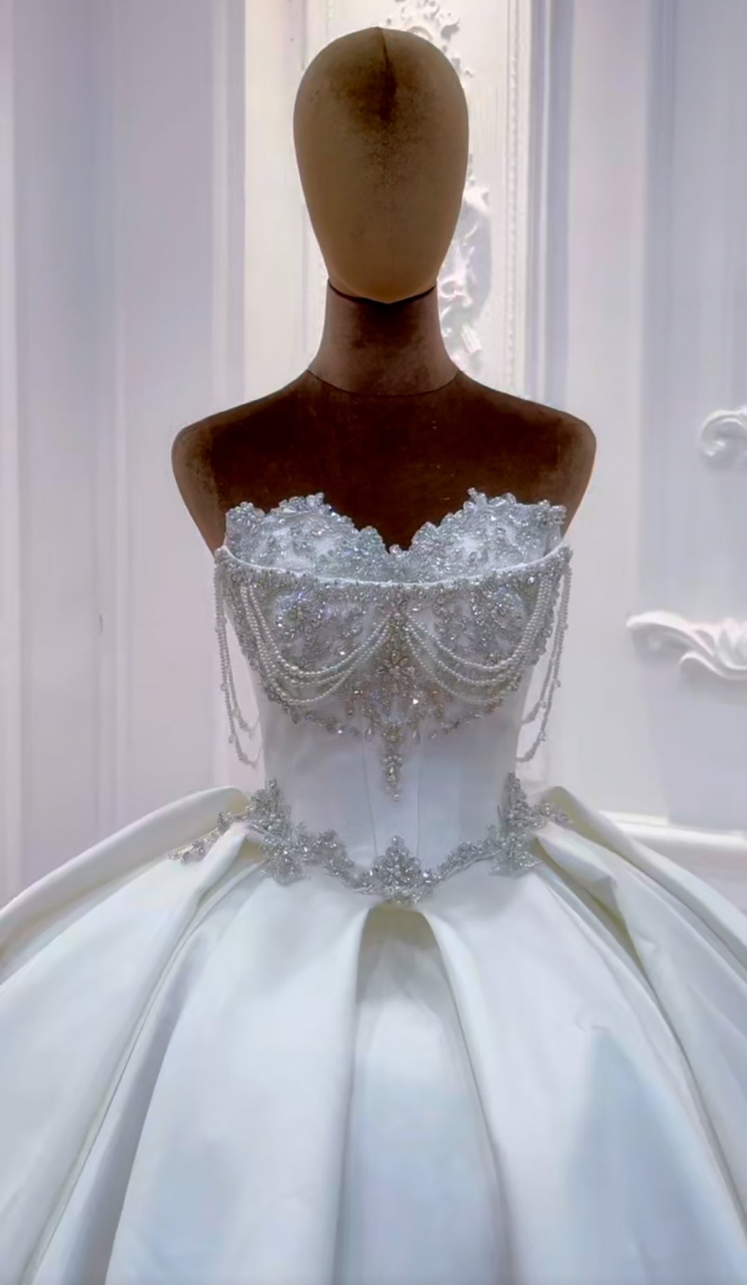 Stunning And Elegant Detached Off The Shoulder To Strapless Multi Beaded Sweetheart Corset Bridal Ball Gown With Included Detached Neck Piece