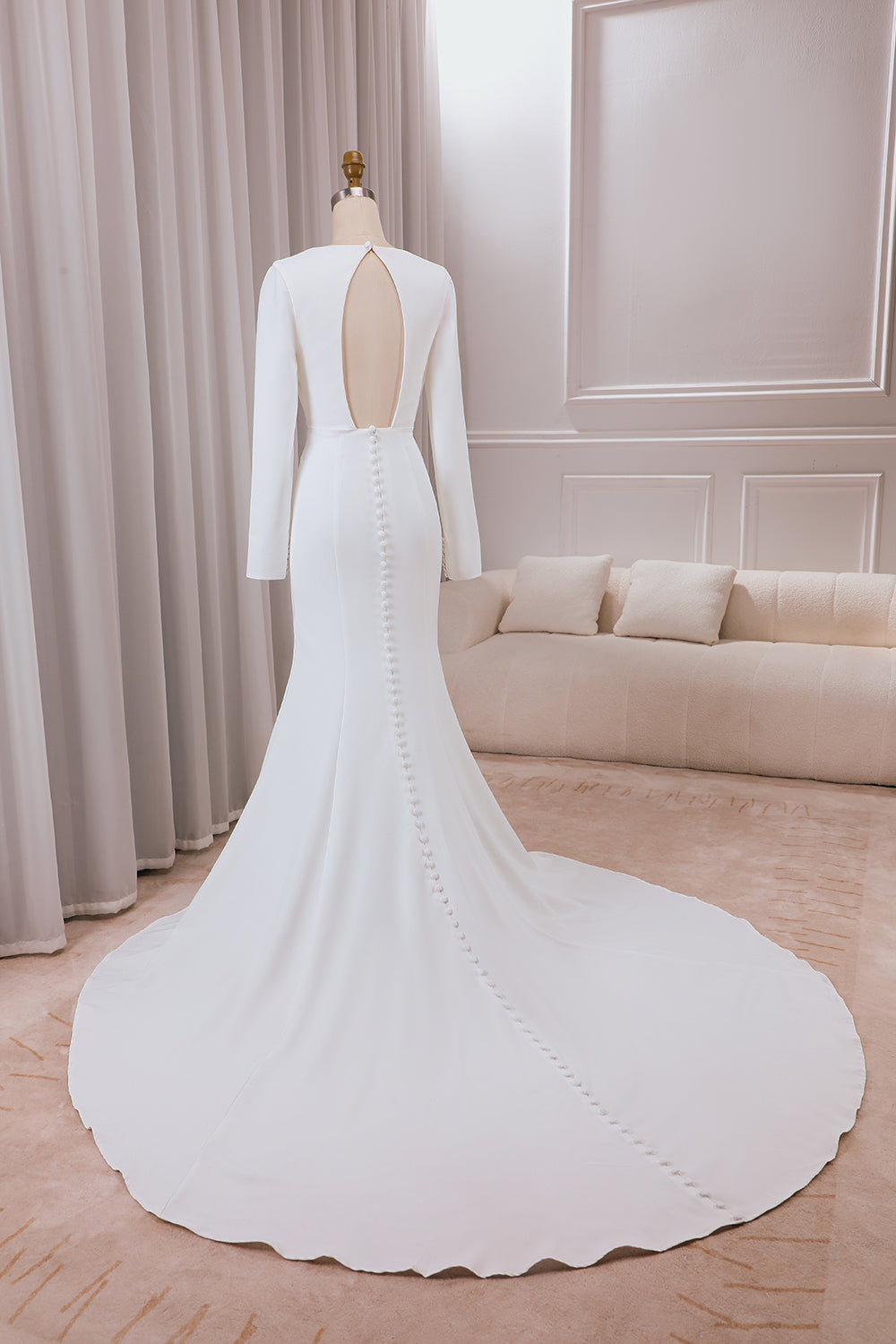 Crepe Plunging Neckline Tuxedo Twist Inspired Bridal, Ceremonial And Mother Of The Bride Dress
