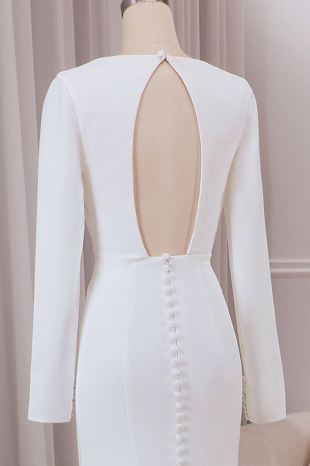 Crepe Plunging Neckline Tuxedo Twist Inspired Bridal, Ceremonial And Mother Of The Bride Dress