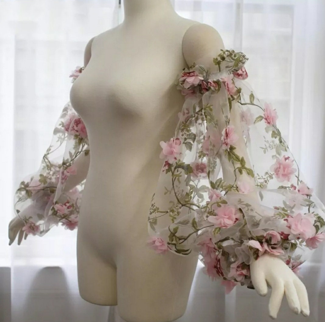 Detached 3D Delicate Floral Vine Sleeves