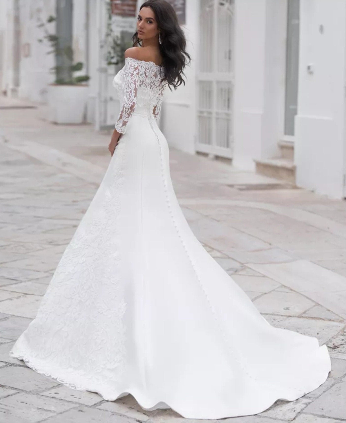 Elegant Gown With Over Lace Bolero Jacket