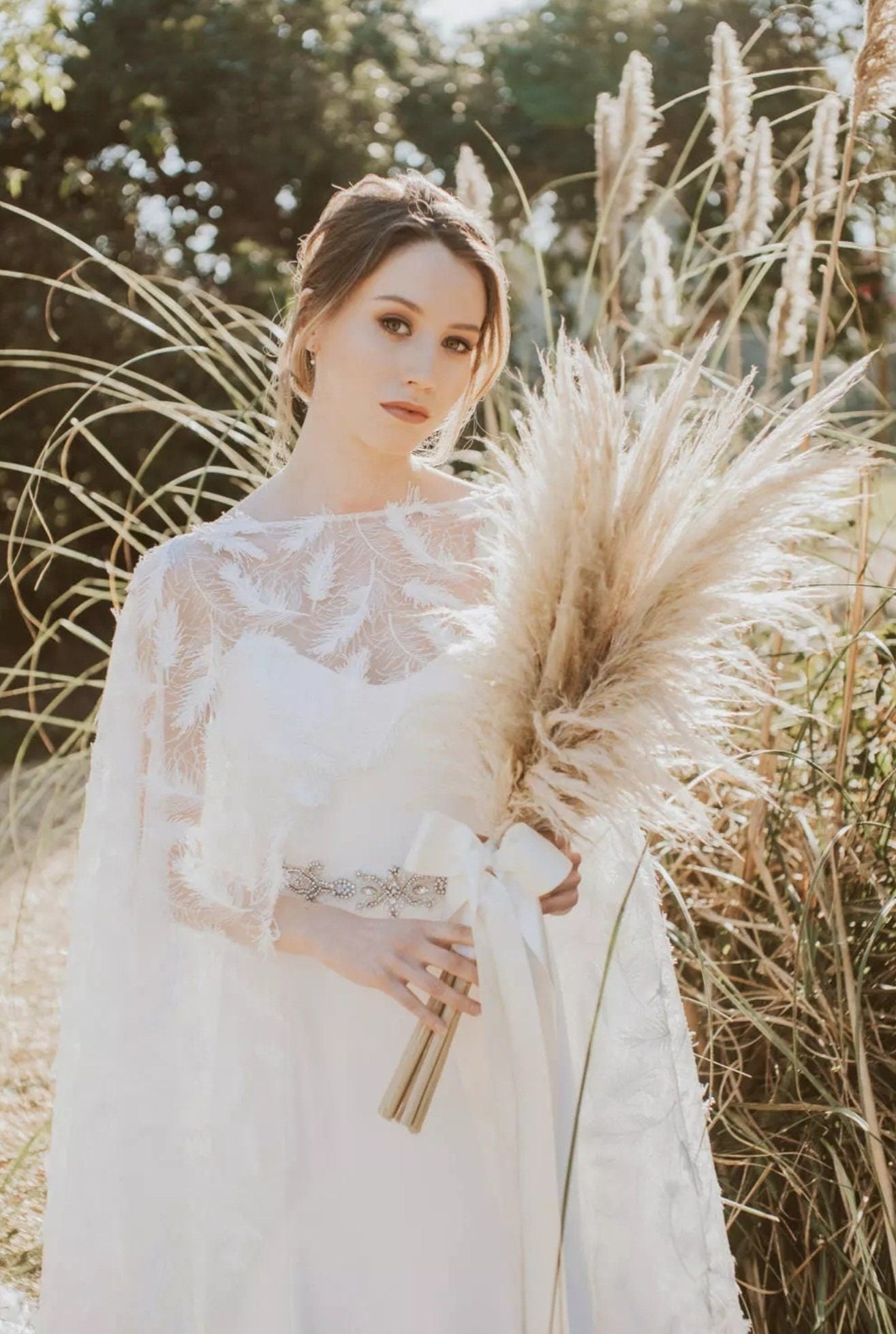 Delicate Full Feather Cape Bolero