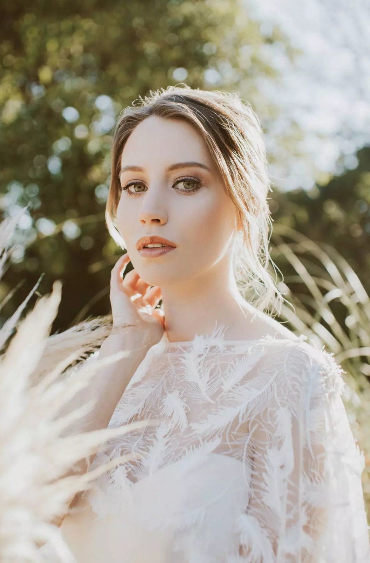 Delicate Full Feather Cape Bolero