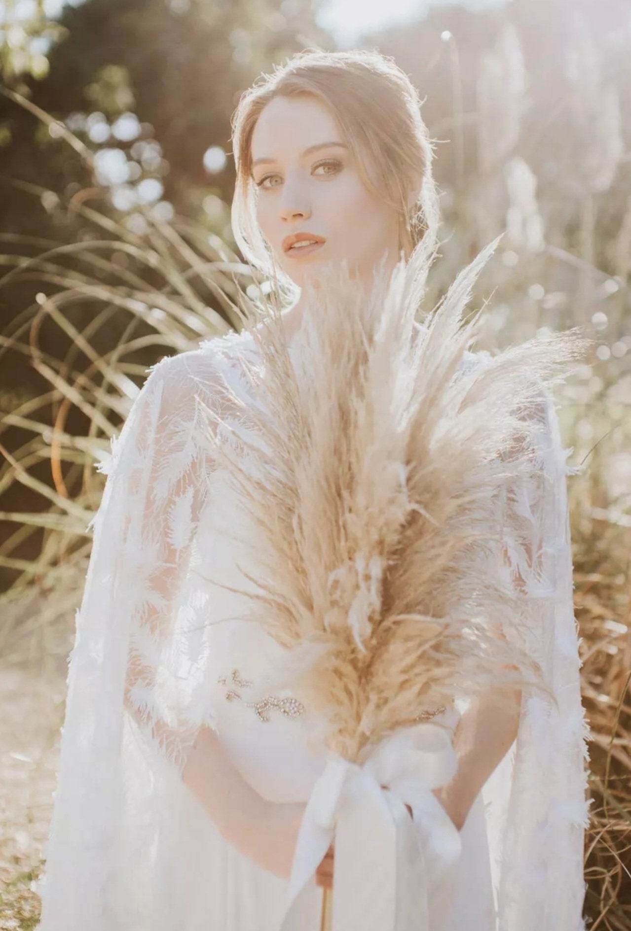 Delicate Full Feather Cape Bolero
