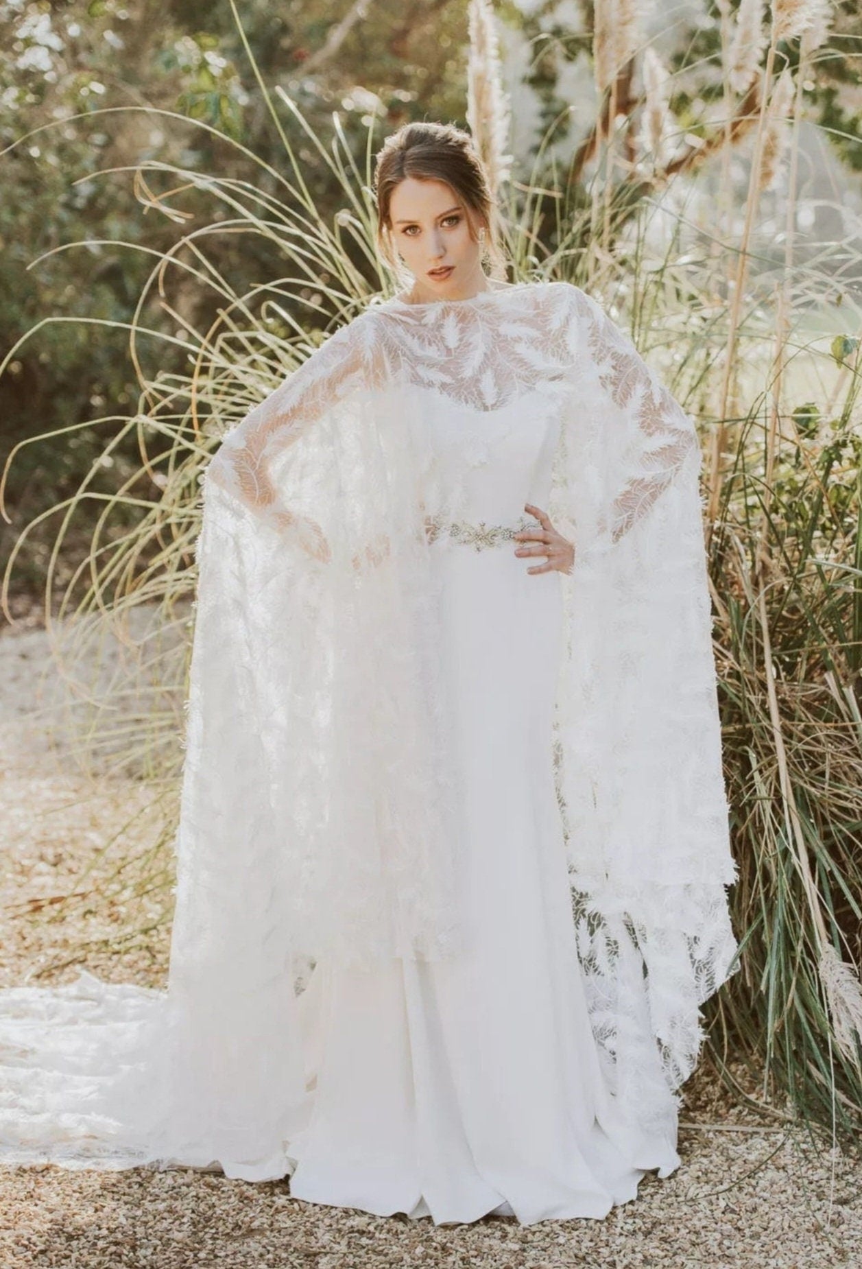 Delicate Full Feather Cape Bolero
