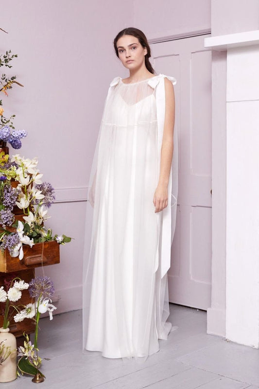 Delicate Sheer Bow Knot Shoulder Bolero Cape