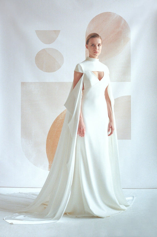 High Neck Collar Bridal/Special Occasion Statement Cloak/With Gown Option