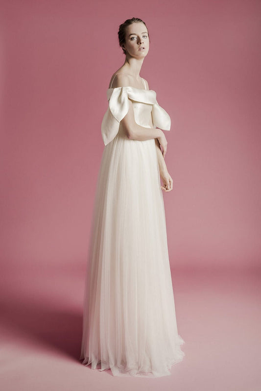 Off The Shoulder Spaghetti Strap Sheath Minimalist And Modest Gown